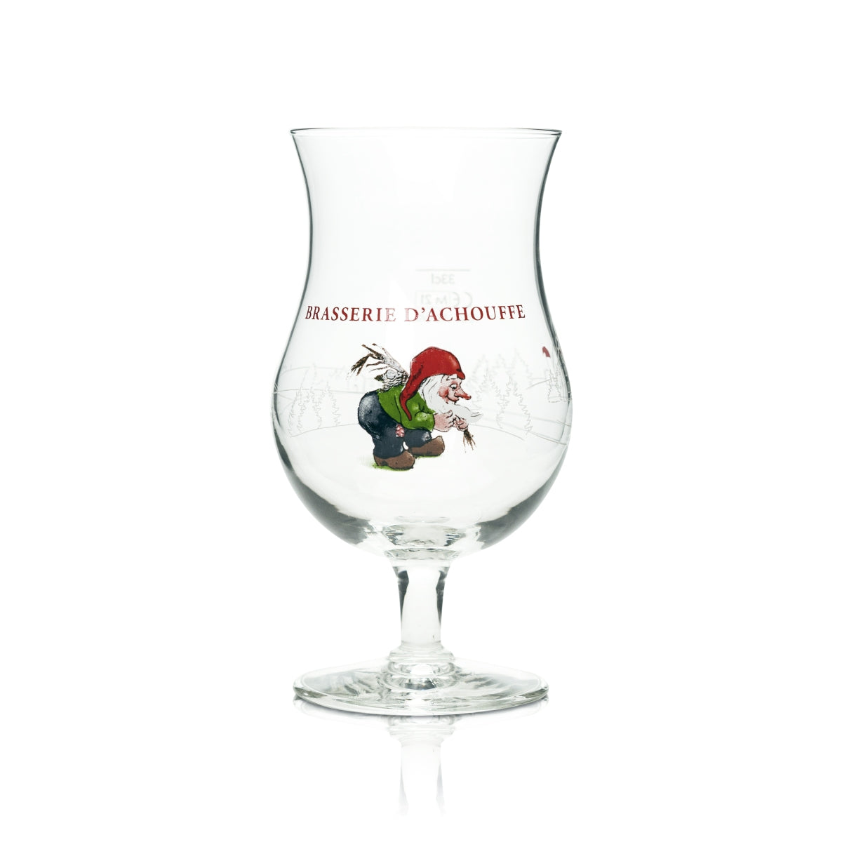 Bicchiere da birra Brasserie D' Achouffe 0,33 l, forma a coppa, birra artigianale, bicchieri nani