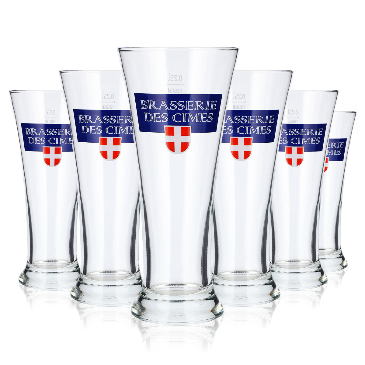 Set da 6 bicchieri da birra Brasserie des Cimes, 0,25 l, bicchiere da birra graduato, Rastal Savoia – Vista 2