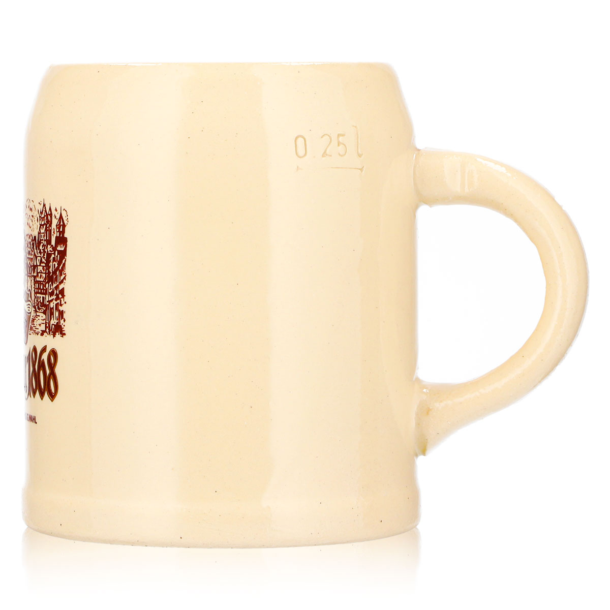 Bicchiere da birra Braunfelser da 0,25 l, boccale di terracotta Schloßbräu 1868 – Vista 6