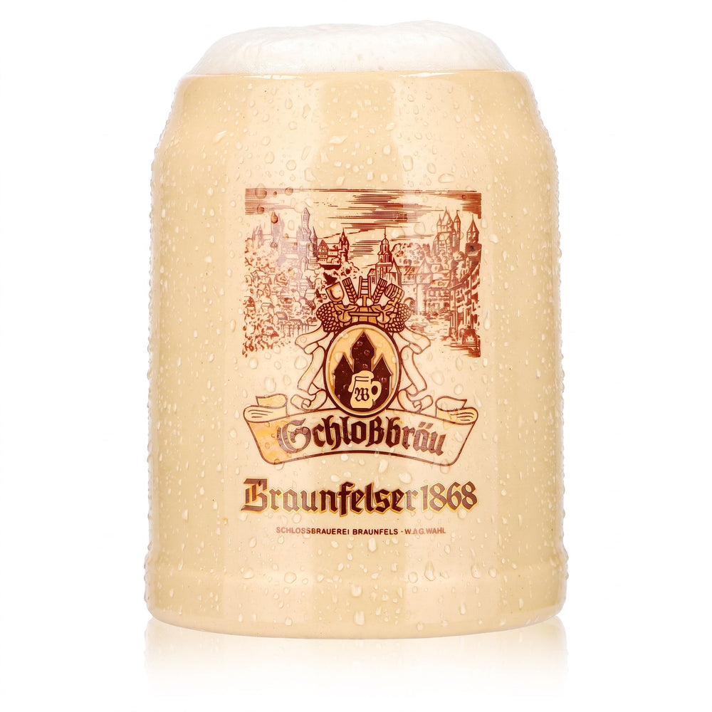 Bicchiere da birra Braunfelser da 0,25 l, boccale in terracotta Schloßbräu, colore Sahm