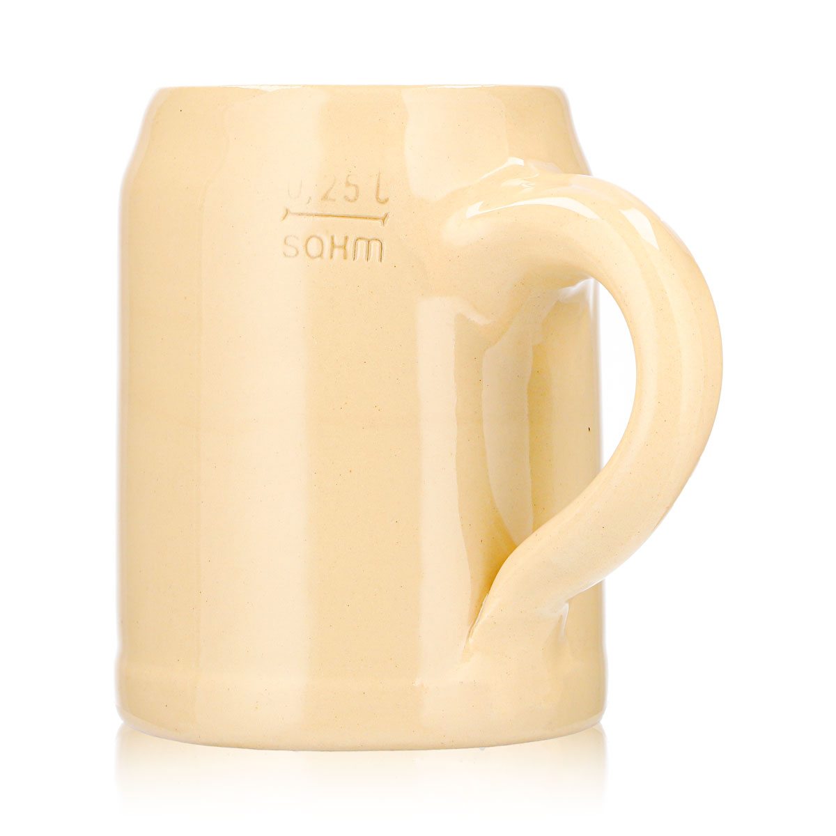 Bicchiere da birra Braunfelser da 0,25 l, boccale in terracotta Schloßbräu, colore Sahm – Vista 5