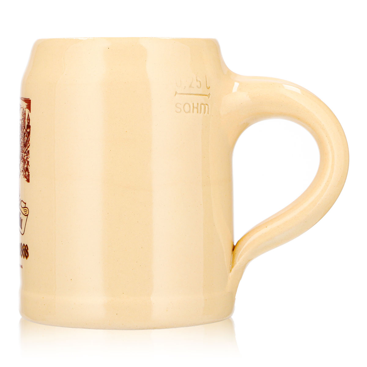 Bicchiere da birra Braunfelser da 0,25 l, boccale in terracotta Schloßbräu, colore Sahm – Vista 6
