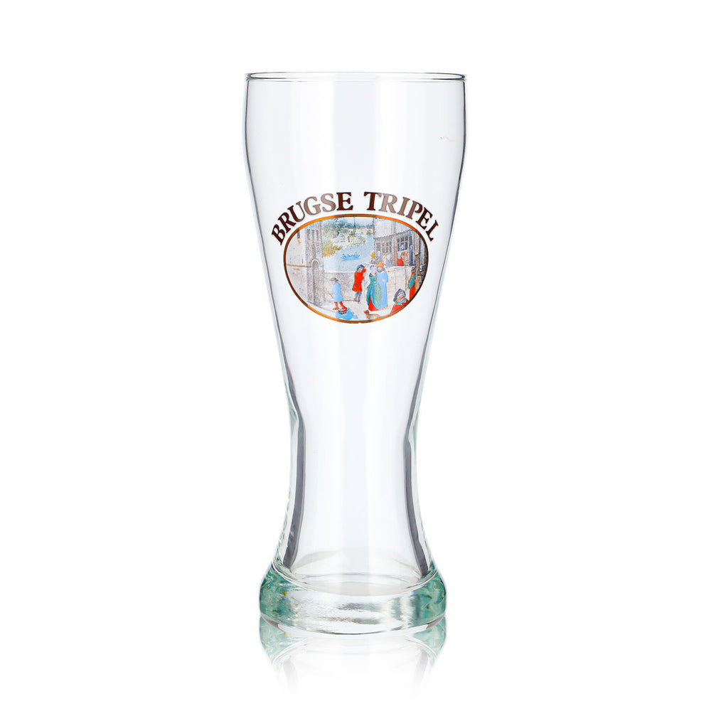 Bicchiere da birra Brugse Tripel da 0,6 l, a forma di coppa, con motivo di strada