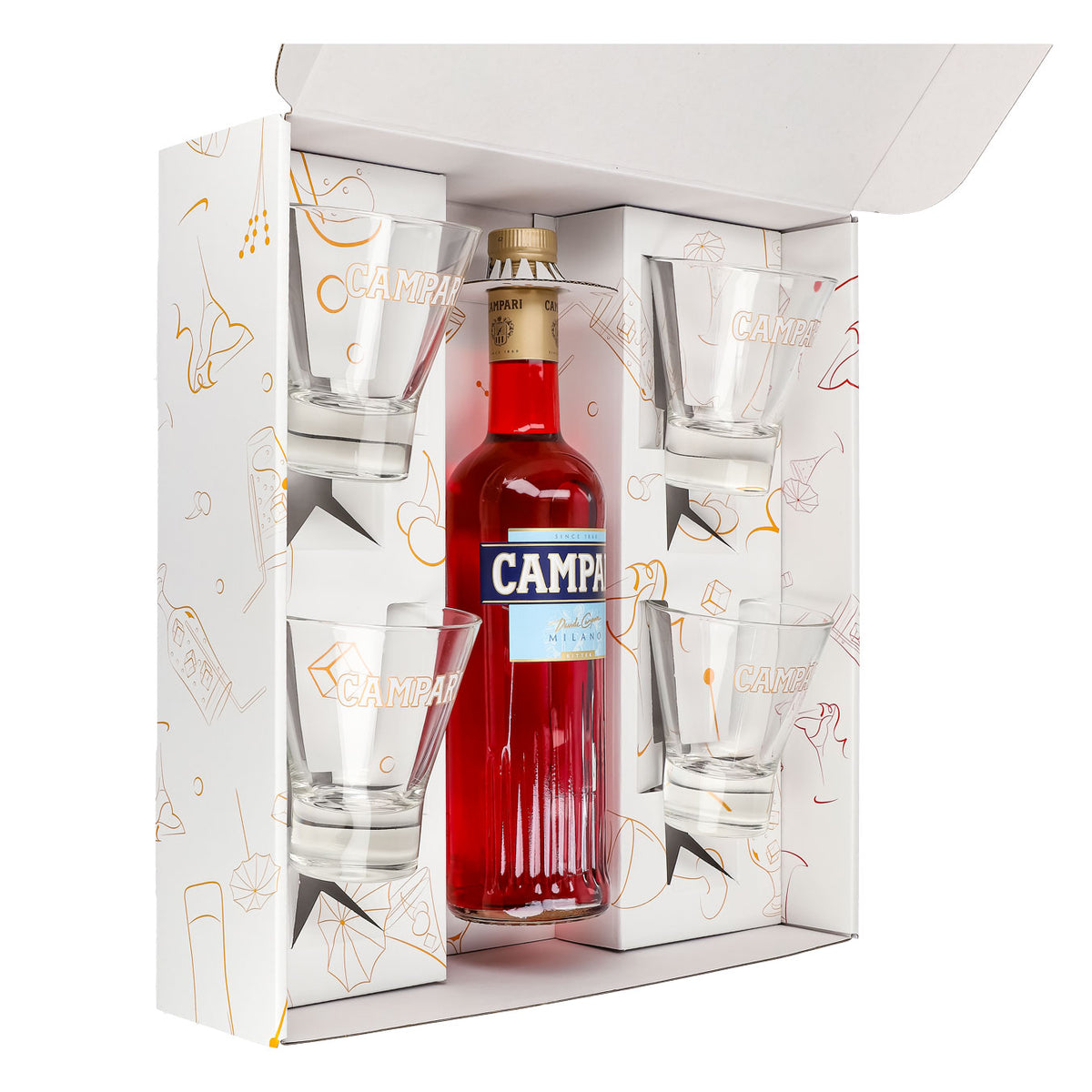 Campari Likör Geschenkset 0,7l Flasche 25 % Vol. + Tumbler–weiß – Ansicht 4