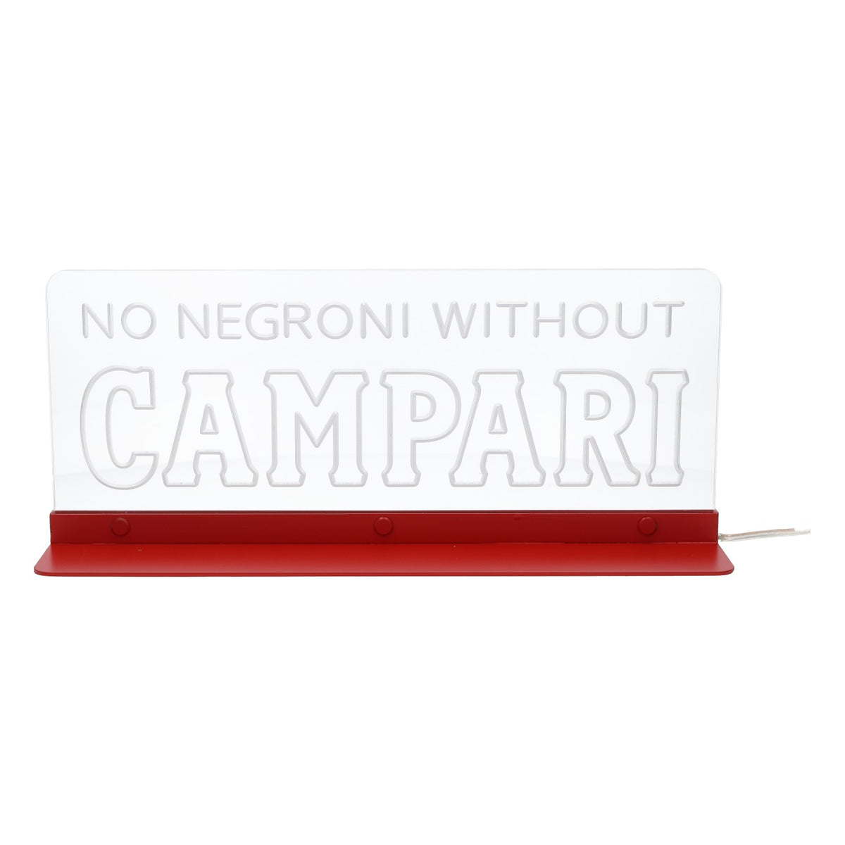Insegna luminosa a LED con liquore Campari "No Negroni Without Campari" – Vista 2