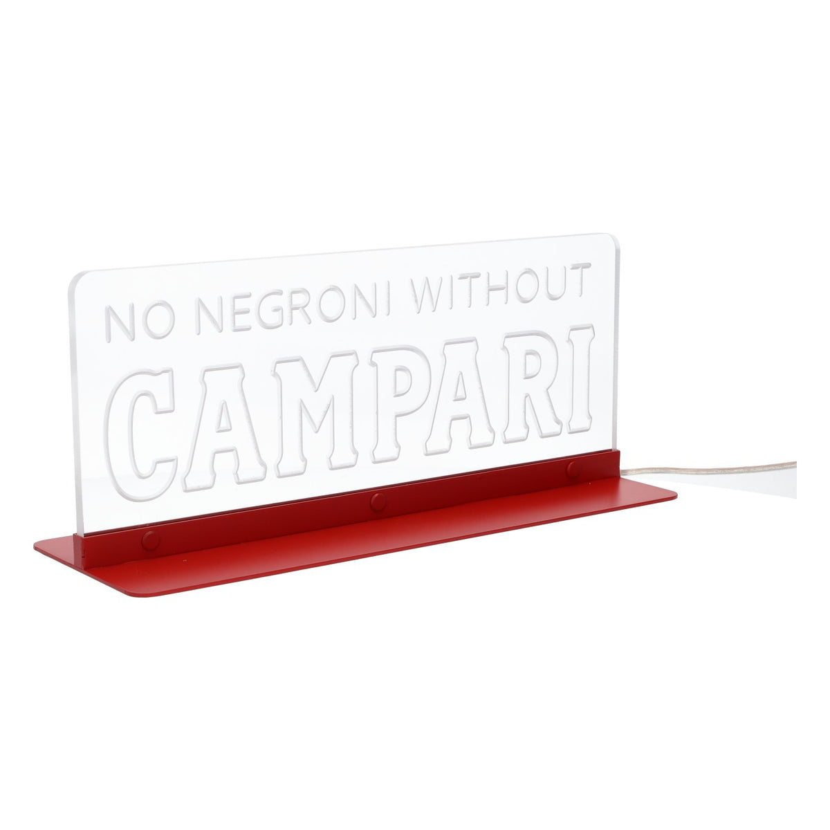 Insegna luminosa a LED con liquore Campari "No Negroni Without Campari" – Vista 3
