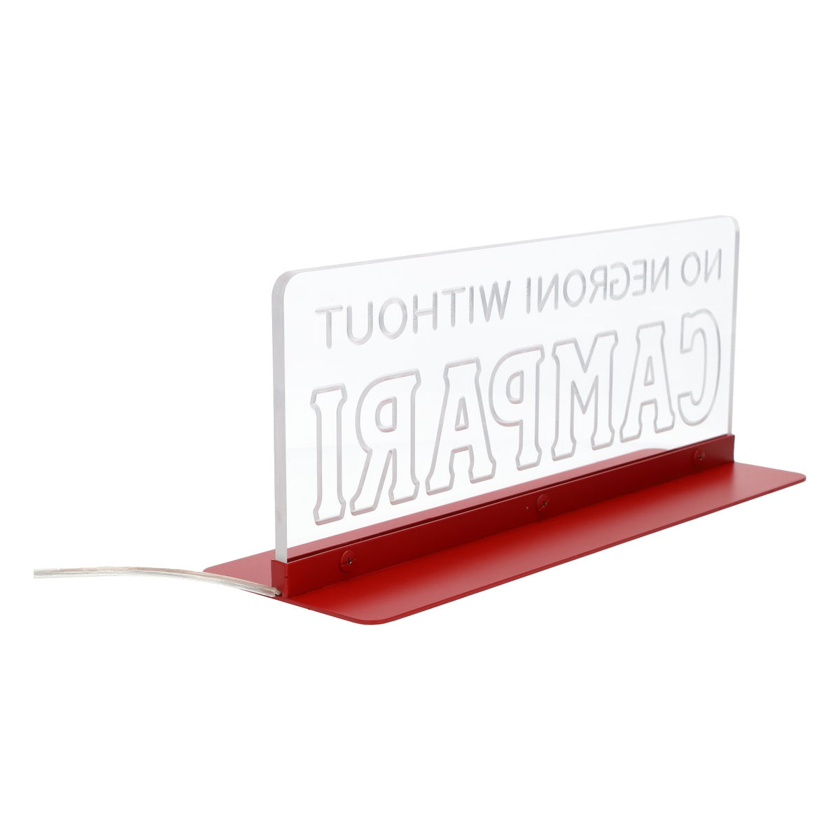 Insegna luminosa a LED con liquore Campari "No Negroni Without Campari" – Vista 4