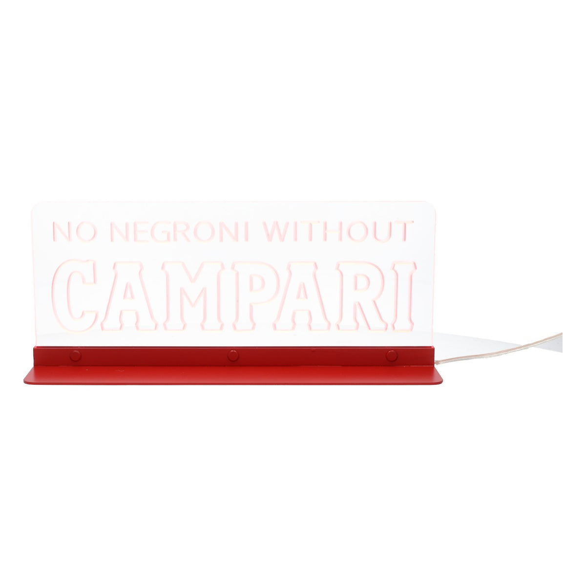 Insegna luminosa a LED con liquore Campari "No Negroni Without Campari" – Vista 5