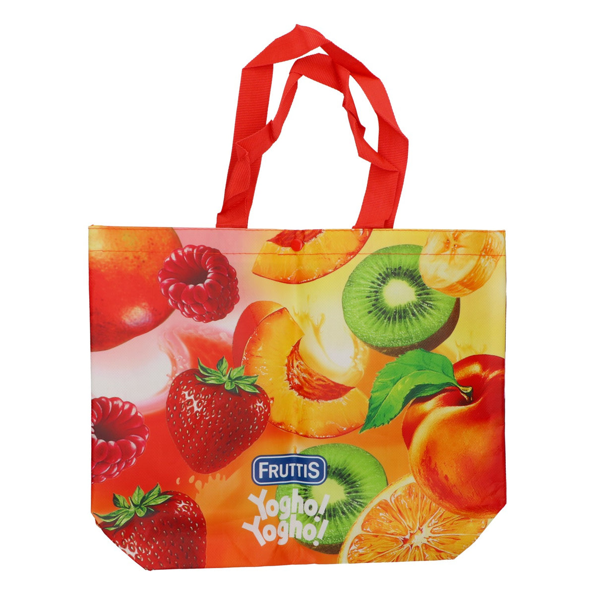 Borsa della spesa Campina Fruttis con motivo a frutta, riutilizzabile – Vista 2