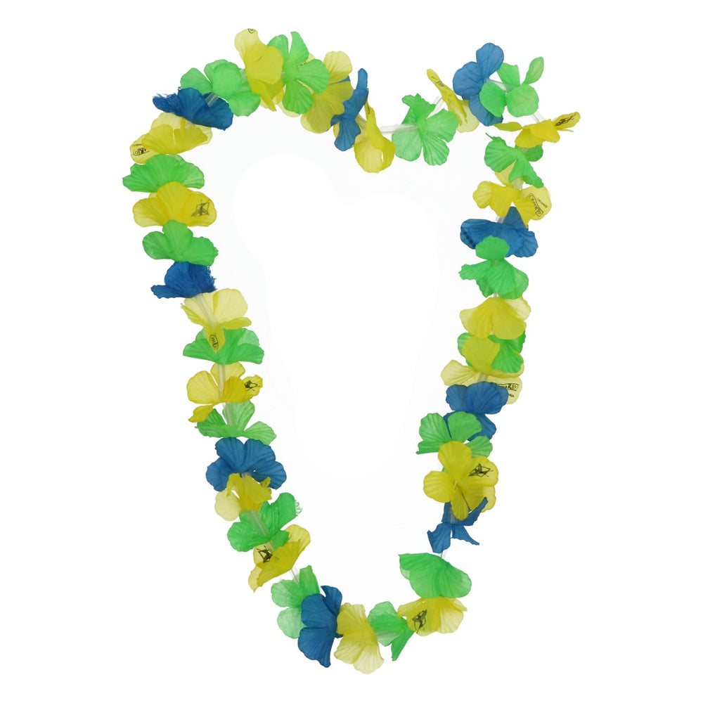 Collana Canario Rum, collana di fiori in stile brasiliano, gialla, verde e blu, decorazione per feste