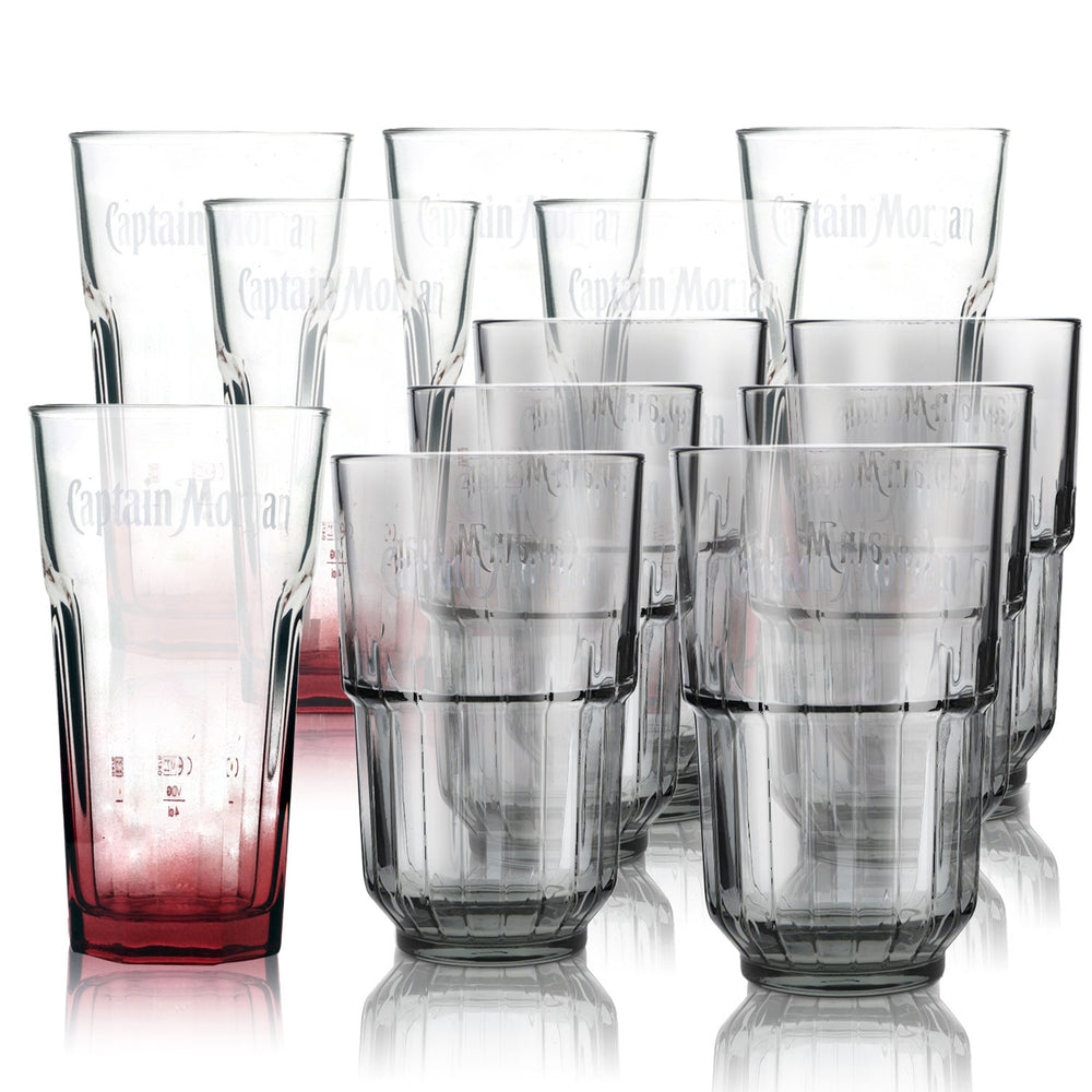Set Captain Morgan Bar Bundle I composto da 12 bicchieri da long drink diversi