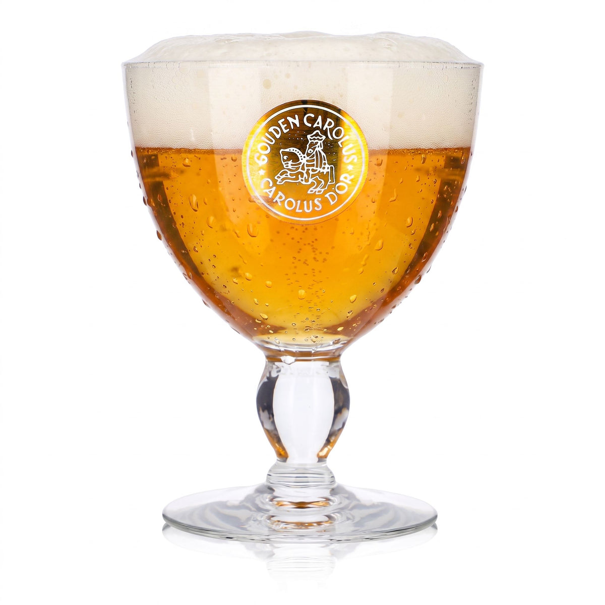 Bicchiere da birra Carolus da 0,47 l, a forma di coppa, con logo dorato “Gouden”