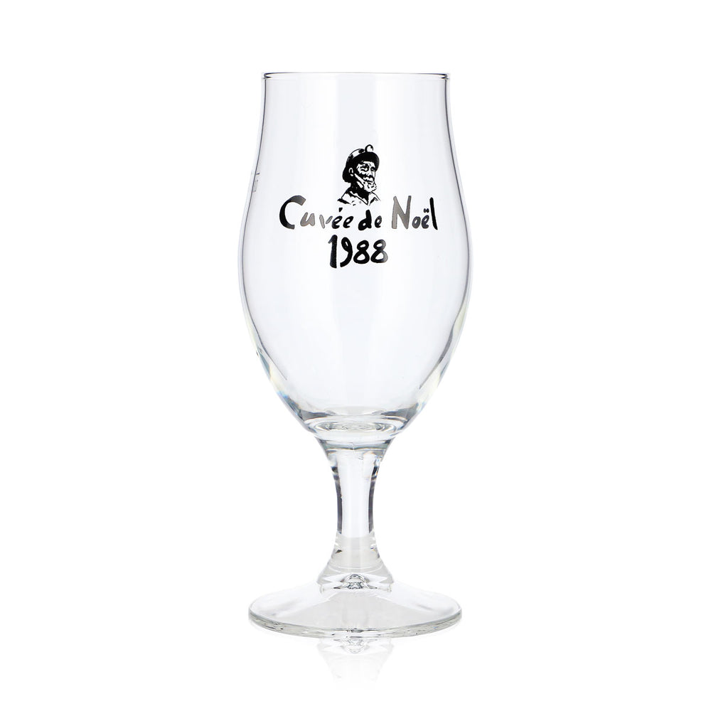 Bicchiere da birra Castelain da 0,25 l, modello a coppa, Cuvée Noël 1988