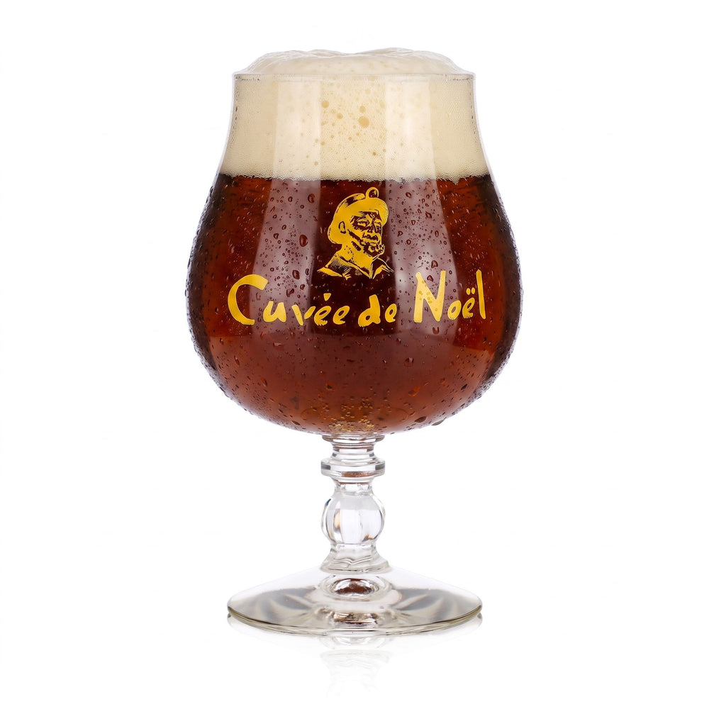 Bicchiere da birra Castelain da 0,5 l, modello "Cuvée de Noel", in vetro giallo Durobor Windsor