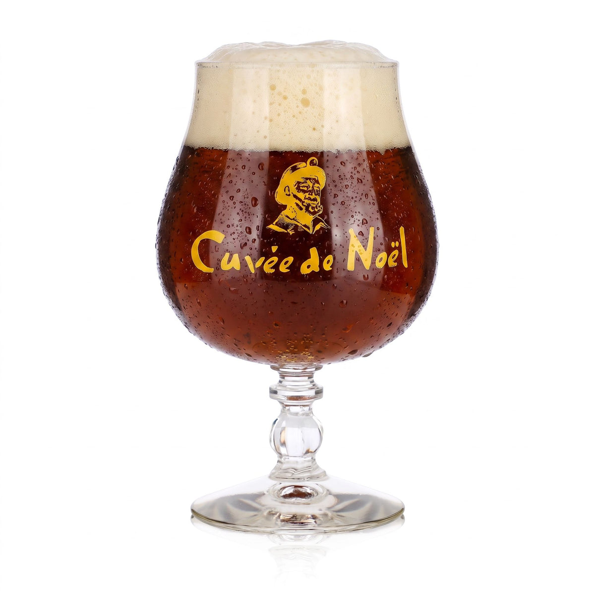 Bicchiere da birra Castelain da 0,5 l, modello "Cuvée de Noel", in vetro giallo Durobor Windsor