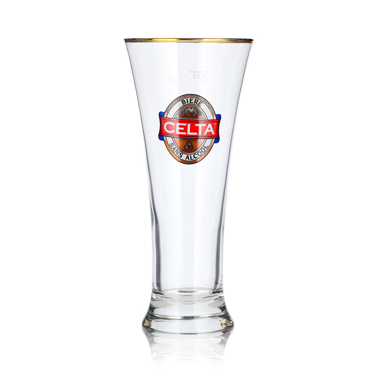 Bicchiere da birra Celta da 0,25 l a forma di coppa con bordo dorato