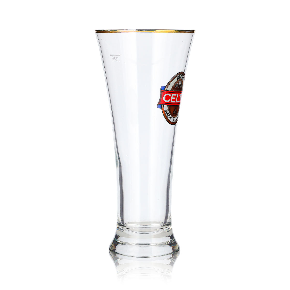 Bicchiere da birra Celta da 0,25 l a forma di coppa con bordo dorato – Vista 2