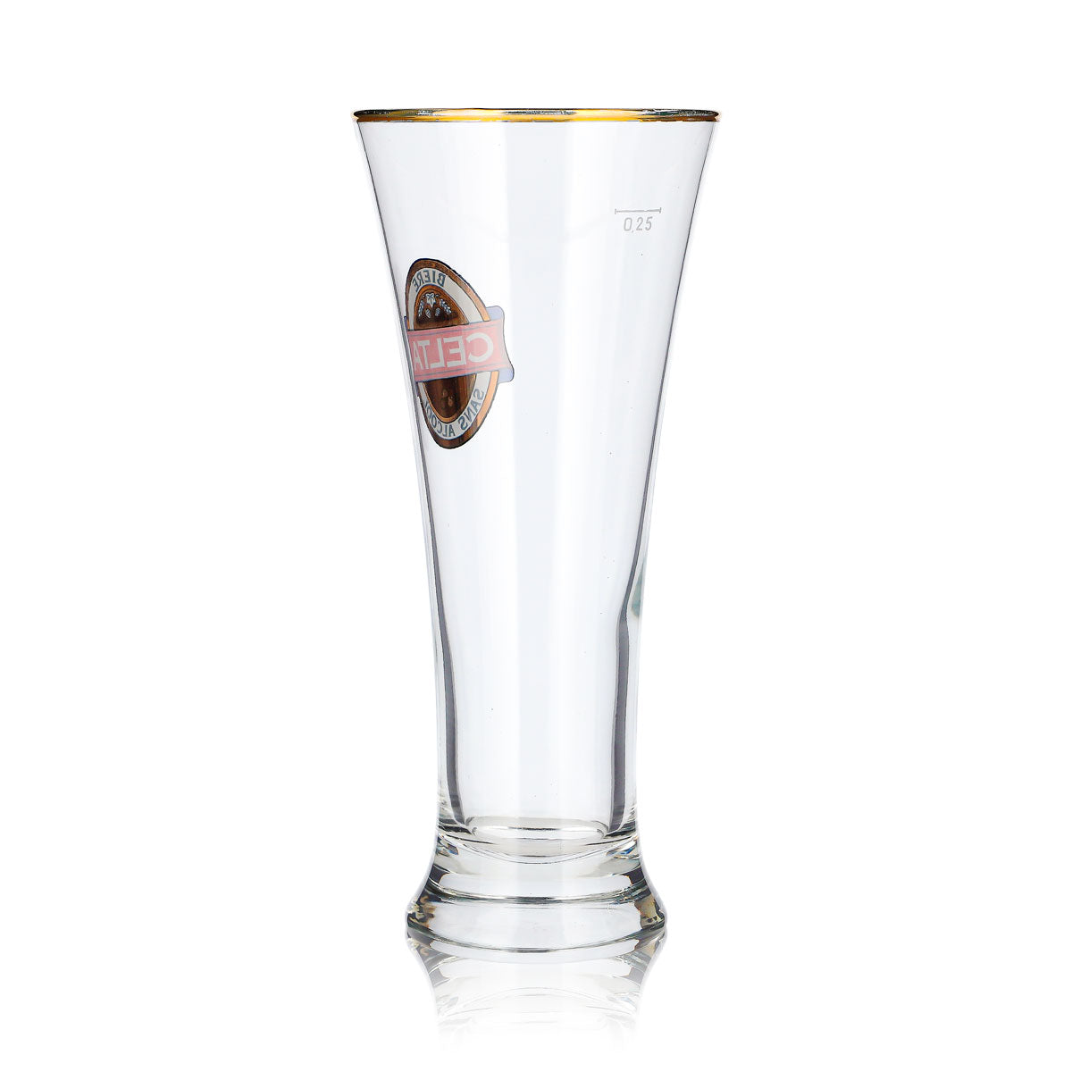 Bicchiere da birra Celta da 0,25 l a forma di coppa con bordo dorato – Vista 3