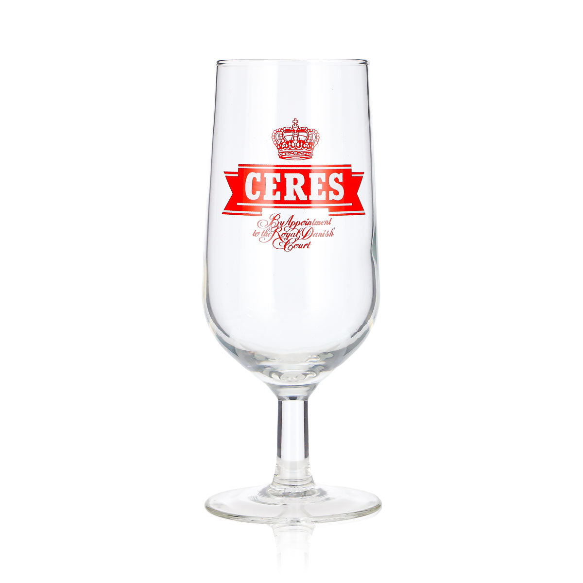 Bicchiere da birra Ceres da 0,3 l, a forma di coppa, con logo rosso
