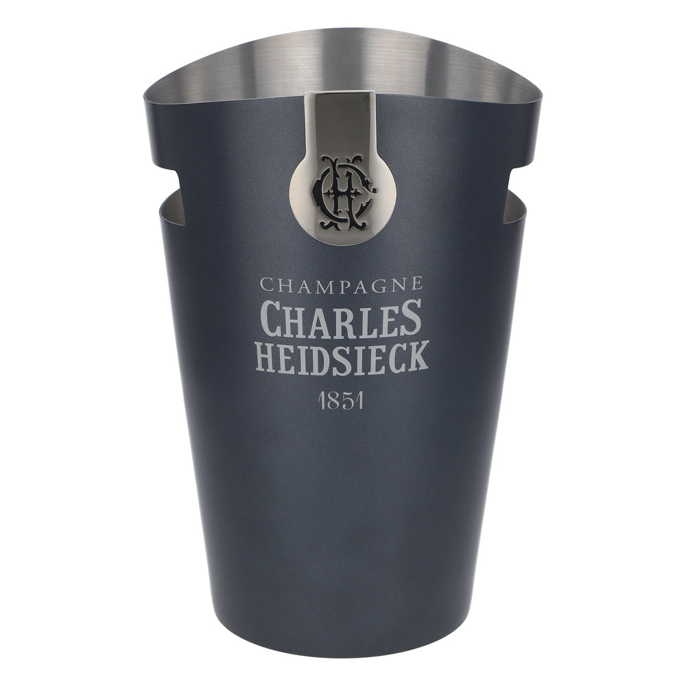 Charles Heidsieck: portabottiglie per champagne con contenitore per cubetti di ghiaccio in metallo grigio