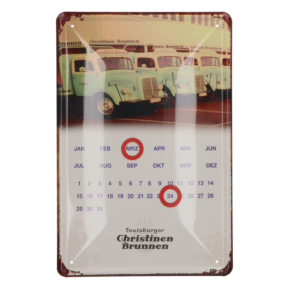 Christine Wasser - Targa metallica con calendario perpetuo - Stile Teutoburgo, retrò e vintage