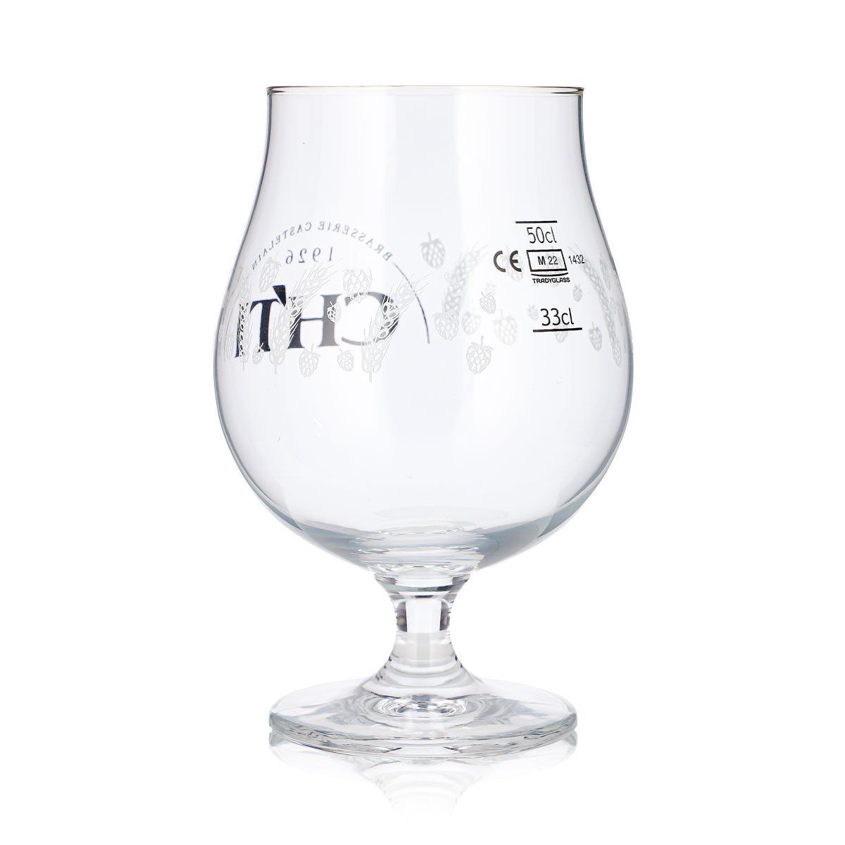 Bicchiere da birra CHTI da 0,65 l, a forma di coppa a tulipano, Brasserie Castelain 1926, con motivo a cereali – Vista 4