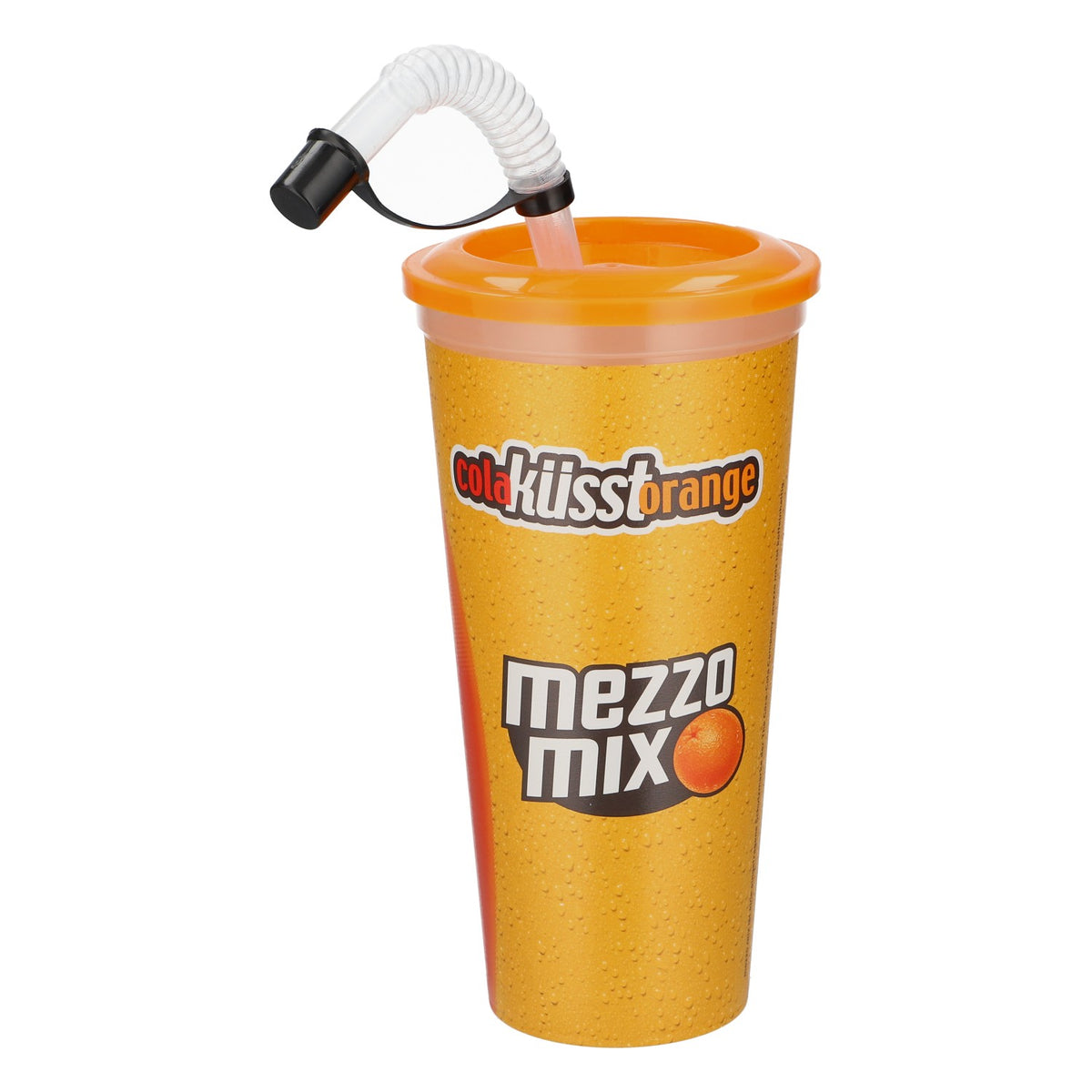 Bicchiere riutilizzabile Coca-Cola Mezzo Mix con motivo "Love" e cannuccia, 0,6 l, in plastica