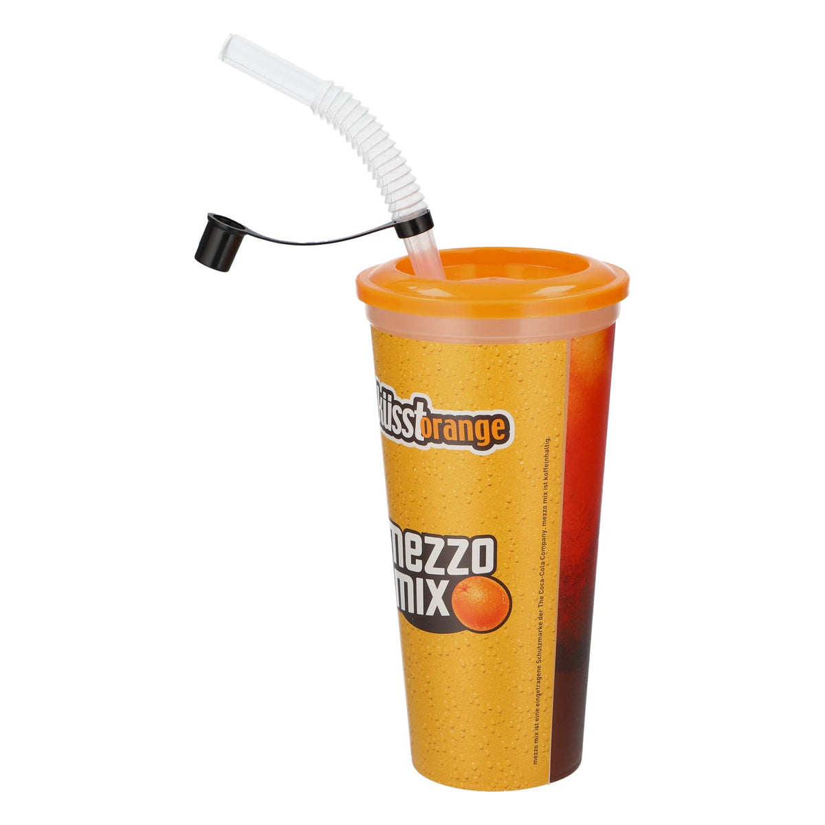 Bicchiere riutilizzabile Coca-Cola Mezzo Mix con motivo "Love" e cannuccia, 0,6 l, in plastica – Vista 3