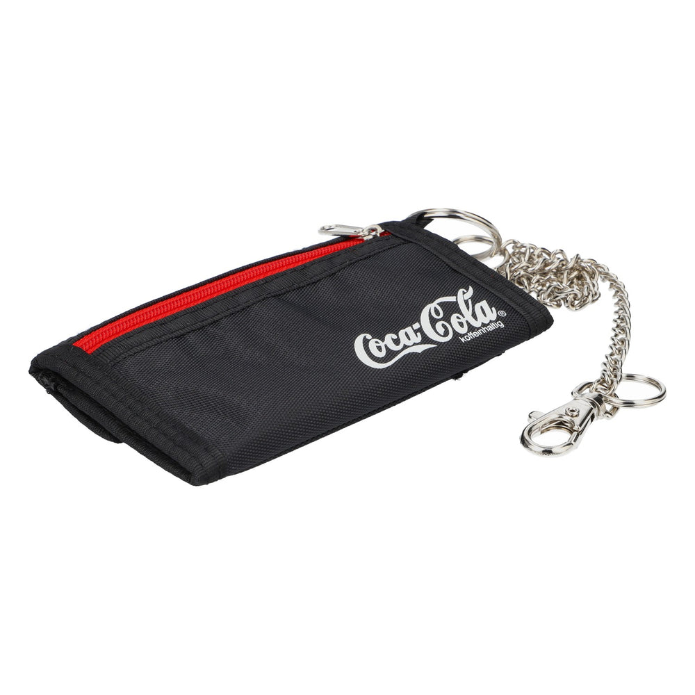 Portafoglio Coca Cola con catena e scomparti multipli