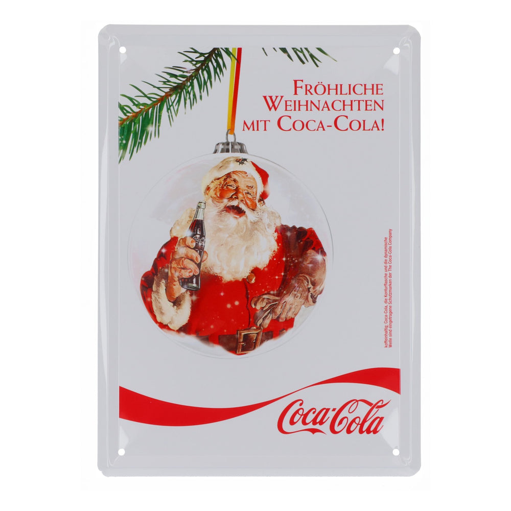 Coca Cola Softdrink Insegna in lamiera Insegna da parete 21x15 cm "Buon Natale con Coca-Cola"
