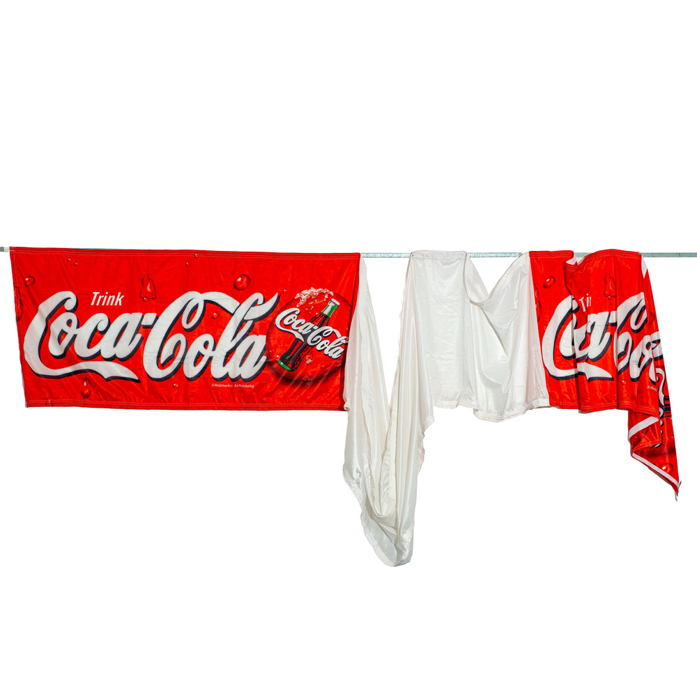Banner in vetro per bibite Coca-Cola, bandiera in poliestere