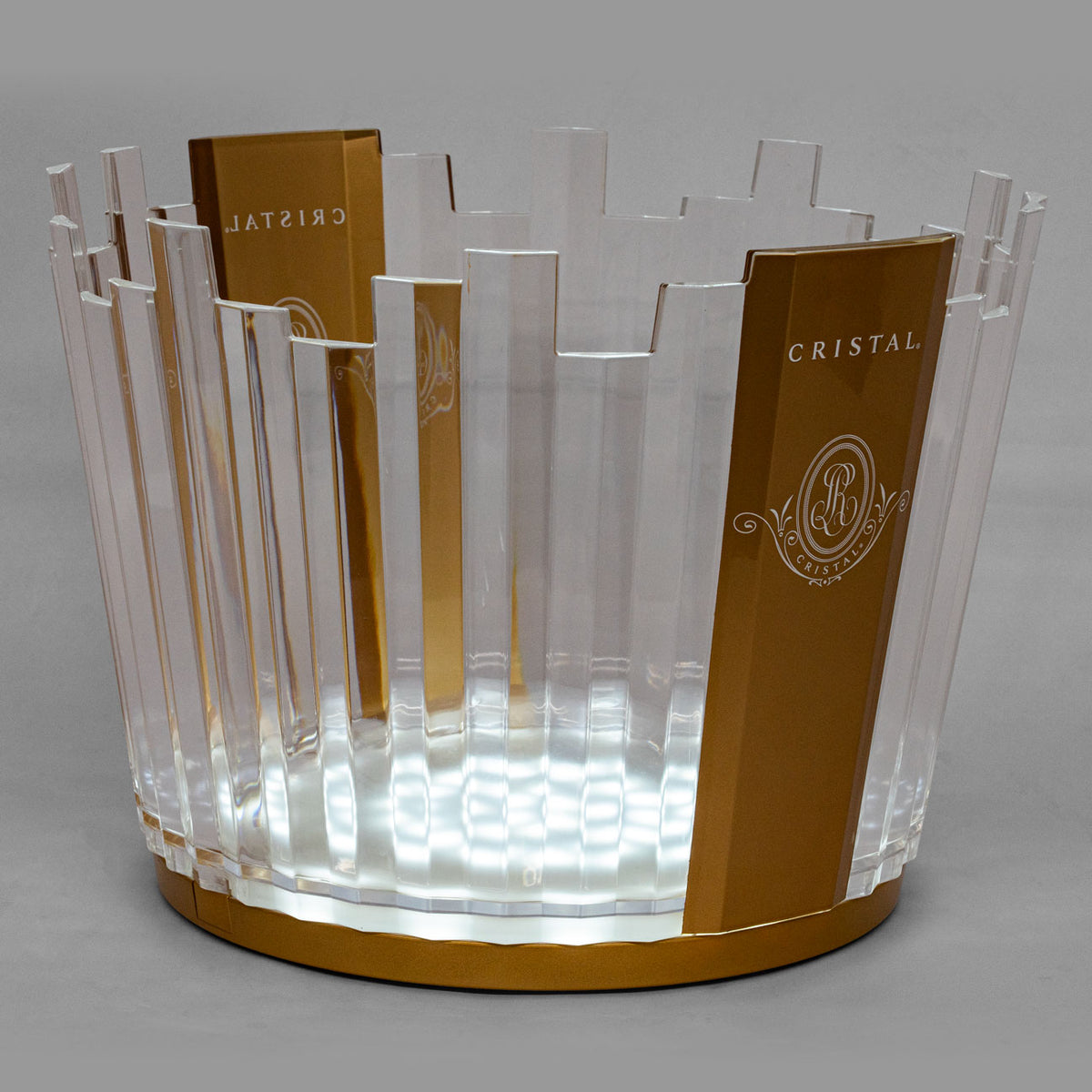 Cristal Champagne Bottle Cooler LED Luminous Ice Bowl Contenitore per cubetti di ghiaccio – Vista 6