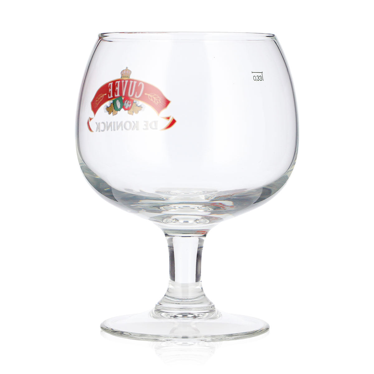 Bicchiere da birra De Koninck da 0,33 l, a forma di tulipano, con logo rosso, bicchiere da birra Cuvee, bicchiere a calice, bicchiere da birra a tulipano – Vista 3