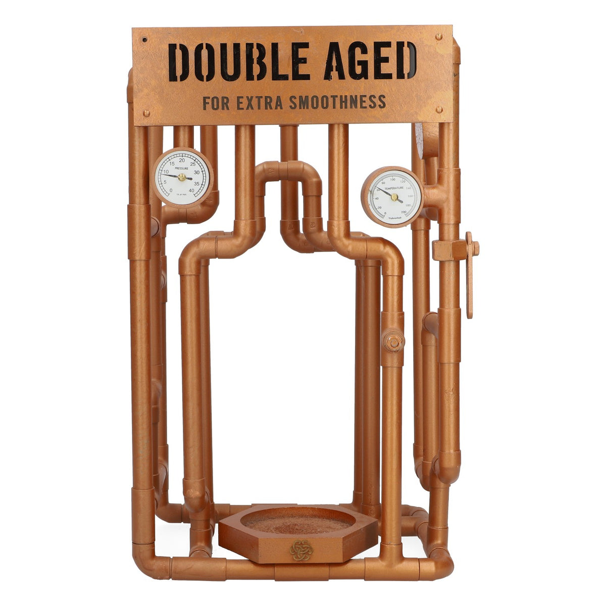 Portabottiglie per whisky Dewars, decorazione in ottone, rame invecchiato due volte, 4,35 kg – Vista 2