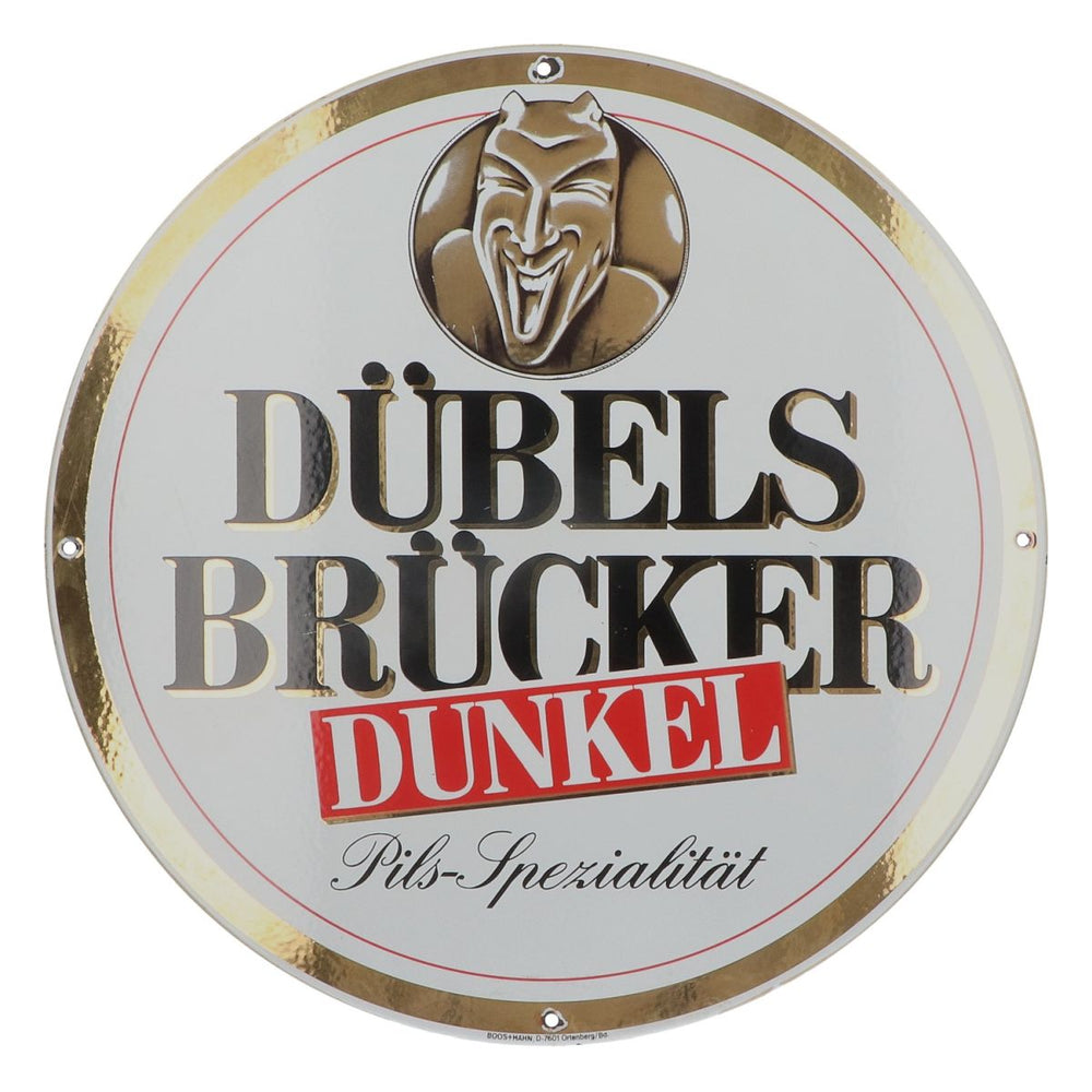 Dübelsbrücker XL Targhetta smaltata 40x40 cm scura Targhetta da parete Targhetta pubblicitaria Merch