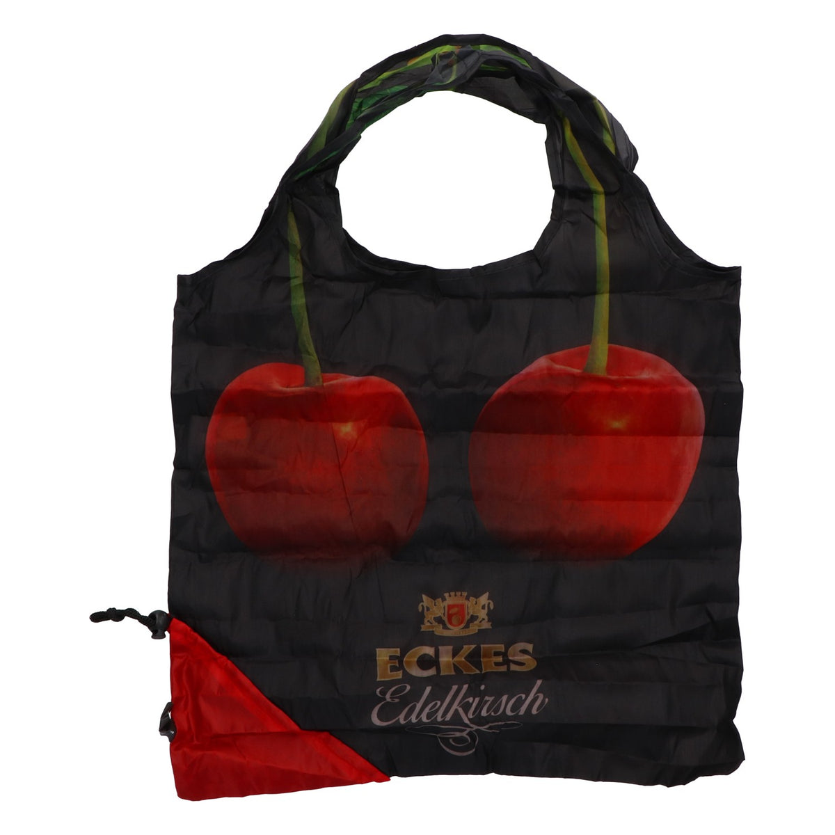 Borsa per liquori Eckes, borsa della spesa pieghevole, nuova, in tessuto misto, nera – Vista 2