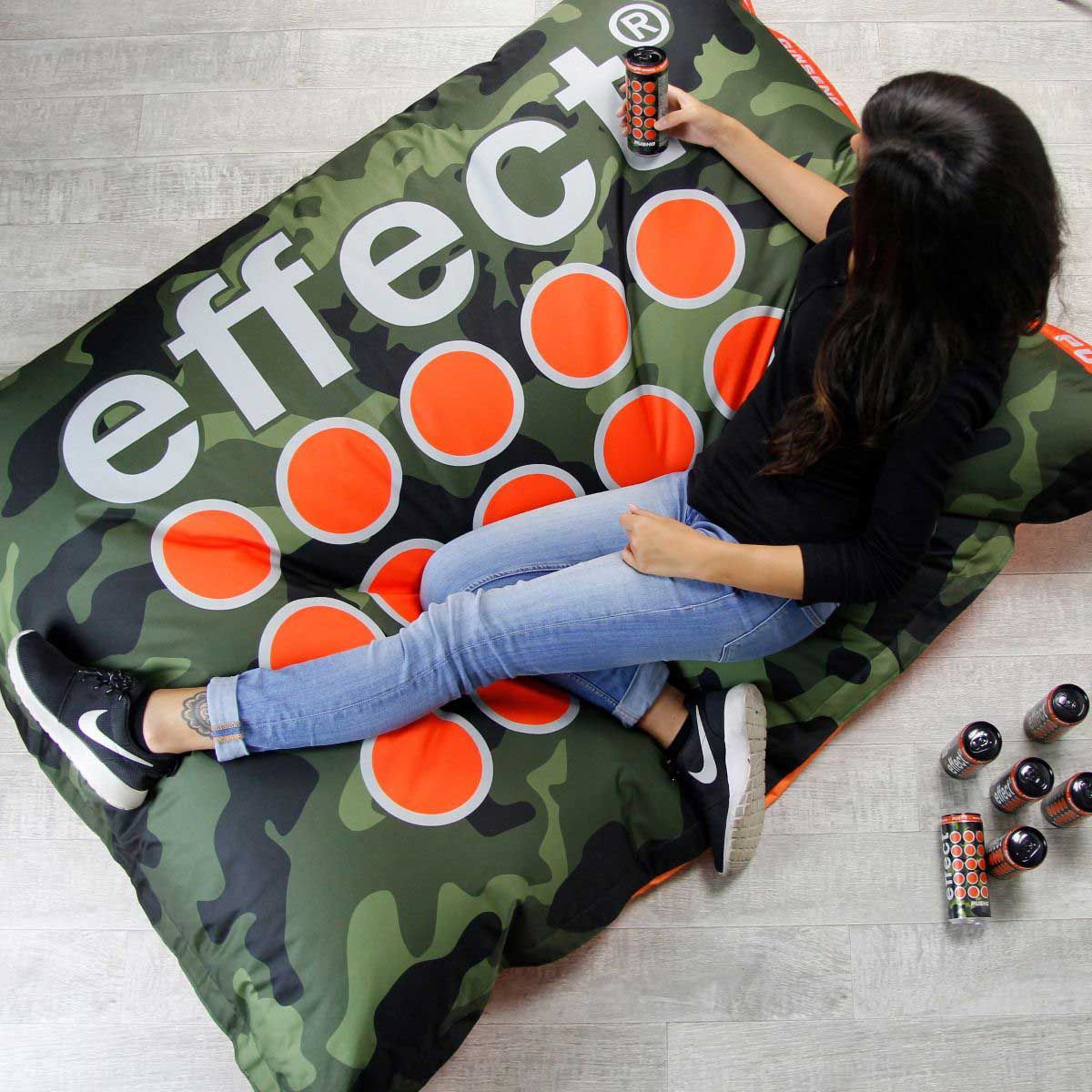 Effect Pouf Cuscino Camouflage Grande Outdoor Lounge Mobili Poltrona Chill