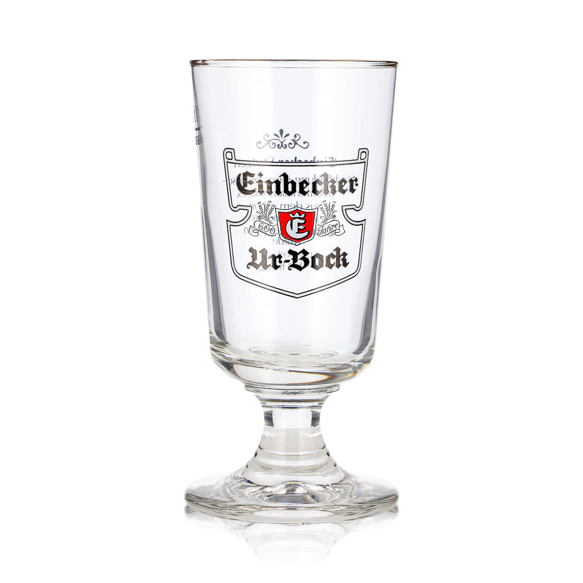 Bicchiere da birra Einbecker da 0,2 l, a calice, Urbock Exclusiv, bordo dorato, Rastal