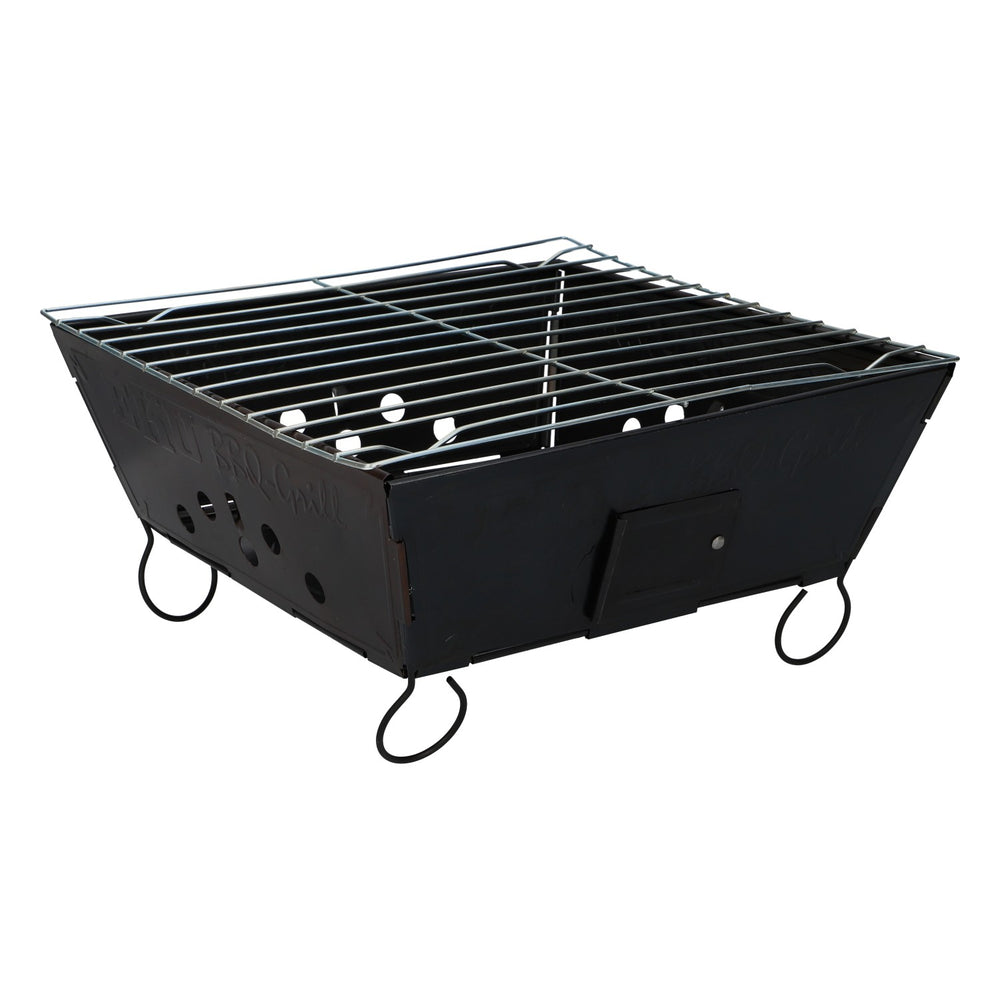 Eku Bier Grill Kompakt: barbecue pieghevole e portatile in metallo nero, ideale per il campeggio