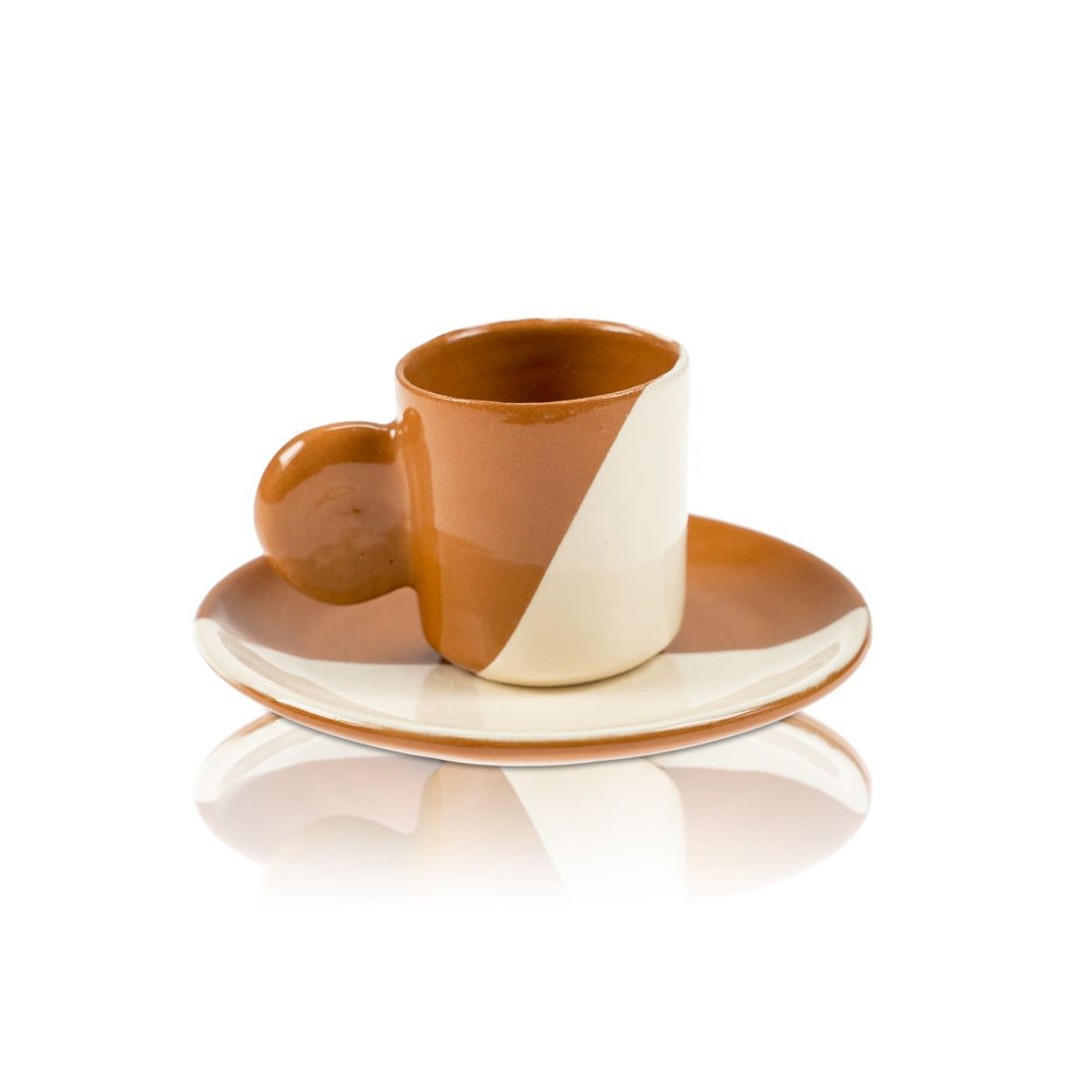 Eminente Set tazza + piattino 75 ml Cup and Saucer Terracotta C6 Espresso Cafe