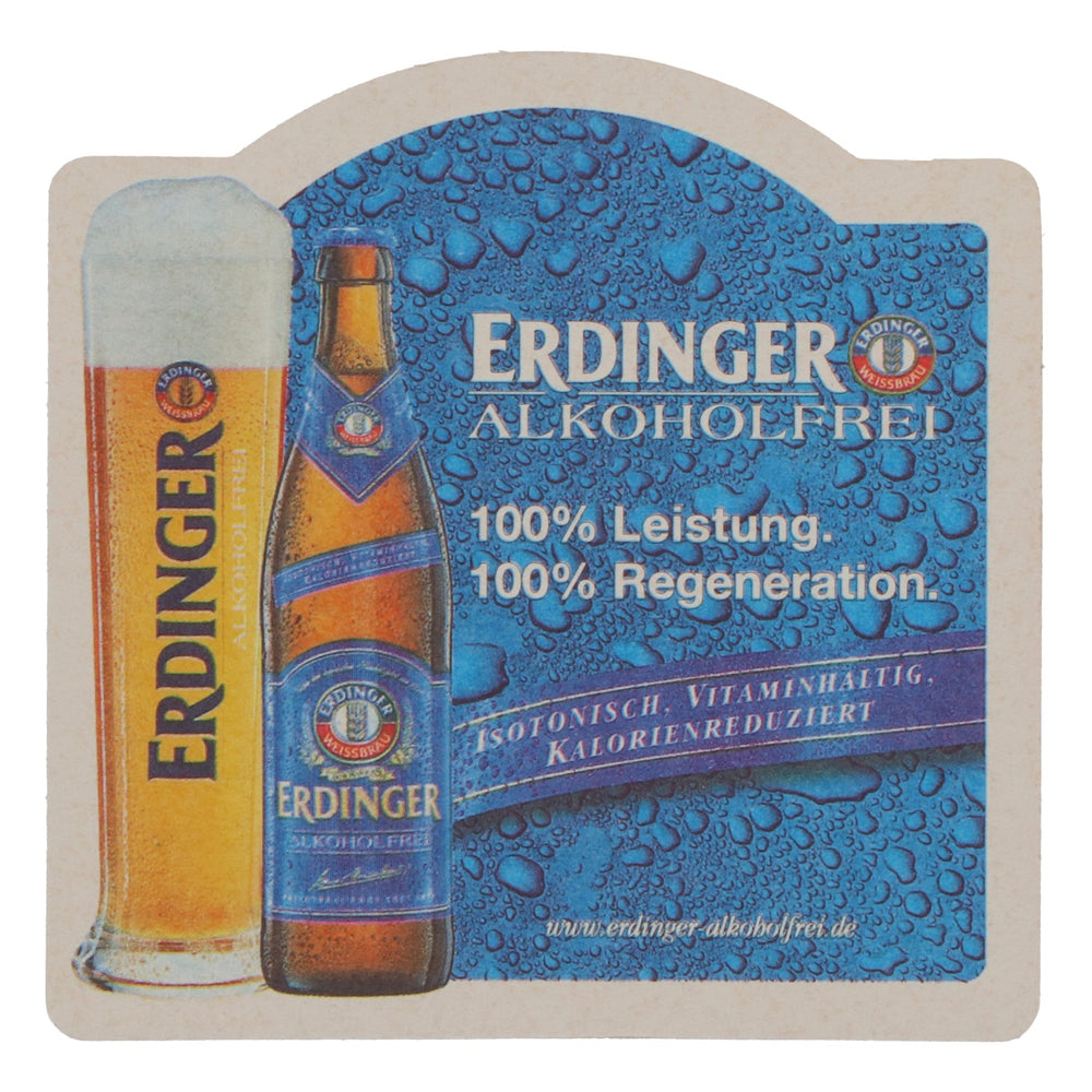 Birra bianca analcolica Erdinger & set di 50 sottobicchieri originali