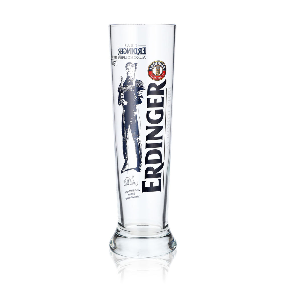 Bicchiere da birra Erdinger da 0,5 l Bicchiere da birra bianca Bicchiere in edizione speciale Andi Birnbacher Senza alcool