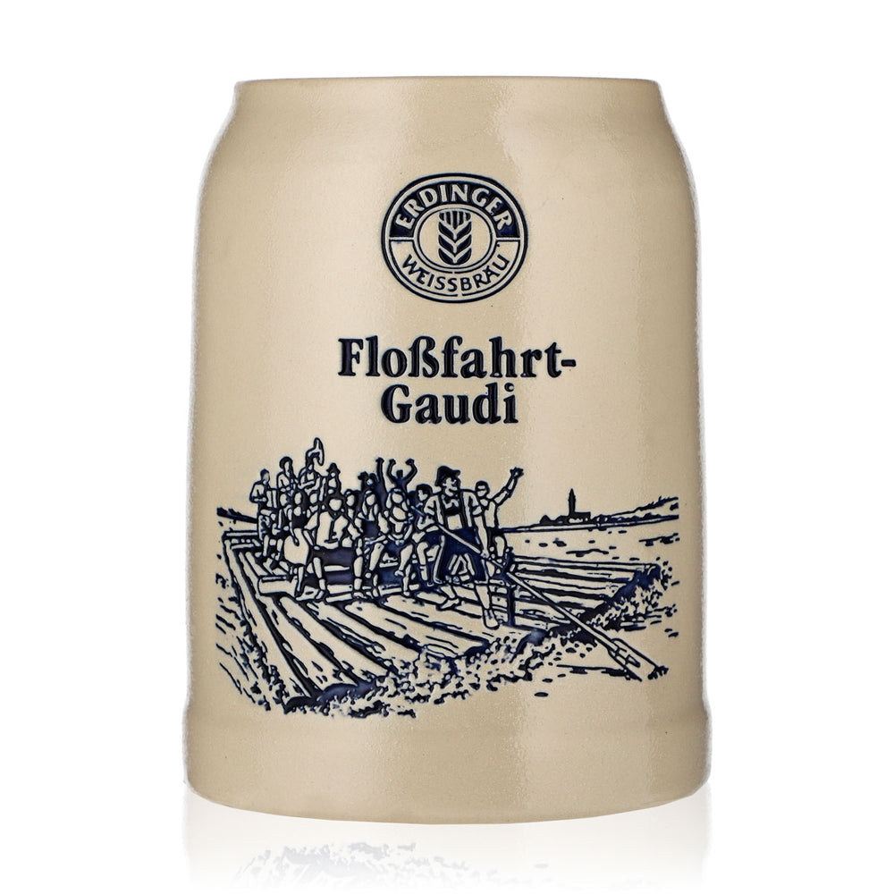 Bicchiere da birra Erdinger, boccale da 0,69 l, boccale in terracotta "Floßfahrt-Gaudi Stein"