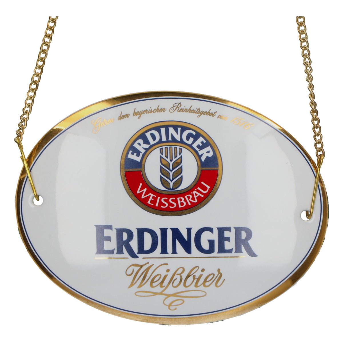 Insegna in ceramica bianca per rubinetto da birra Erdinger, 12x9 cm, nuova – Vista 3