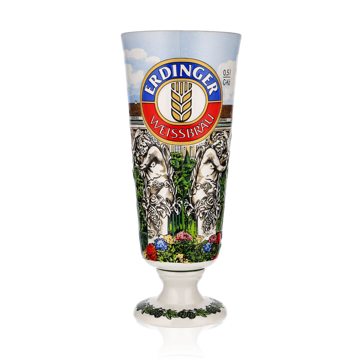 Bicchiere da birra Erdinger Weissbräu 0,5 l Coppa in terracotta Edizione da collezione Sanssouci 1992