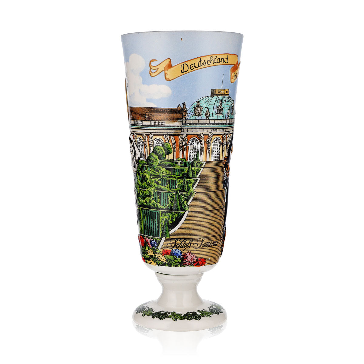 Bicchiere da birra Erdinger Weissbräu 0,5 l Coppa in terracotta Edizione da collezione Sanssouci 1992 – Vista 2
