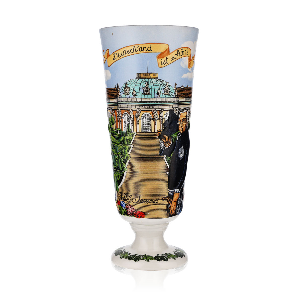 Bicchiere da birra Erdinger Weissbräu 0,5 l Coppa in terracotta Edizione da collezione Sanssouci 1992 – Vista 3
