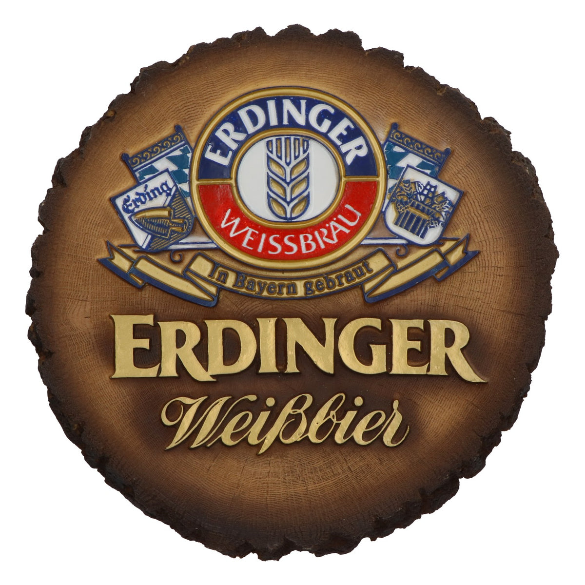 Decorazione da parete Erdinger Weissbräu a forma di sottobicchiere in plastica