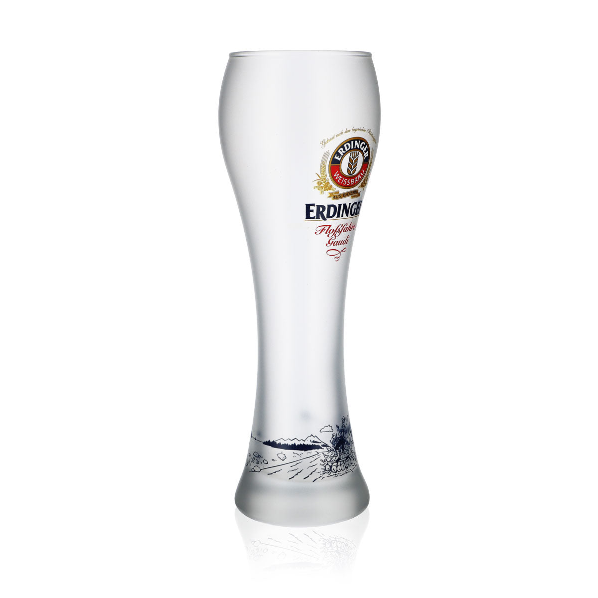Bicchiere da birra Erdinger Weizenglas 0,5 l opaco "Floßfahrt-Gaudi" Bicchieri da birra satinati bianchi – Vista 2