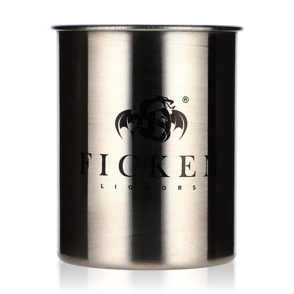 Bicchiere da liquore Ficken in metallo argentato, bicchiere da long drink